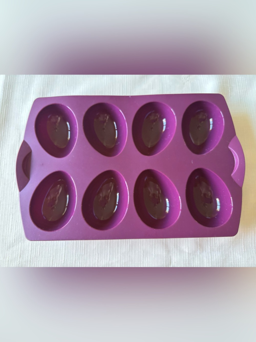 Tupperware Purple Silicone Egg Cavity Baking Mold